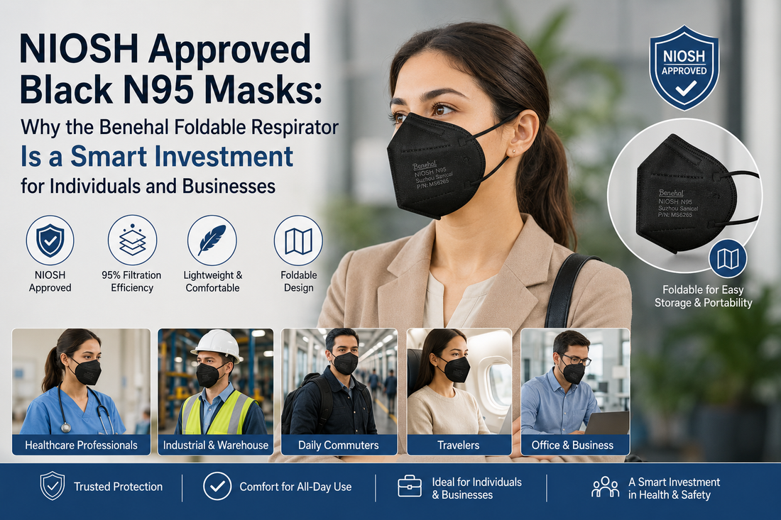 NIOSH Approved Black N95 Masks: Why the Benehal Foldable Respirator Is a Smart Investment for Individuals and Businesses
