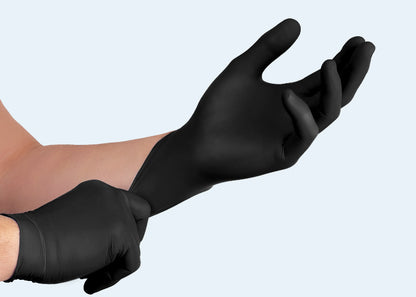 Kingfa 6 Mil Black Nitrile Gloves Box of 100 | Heavy Duty & ASTM D6319