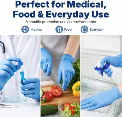 Kingfa Nitrile Medical Exam Gloves - 510(k), Powder Free, Disposable, 4.5 mil Thickness, Blue