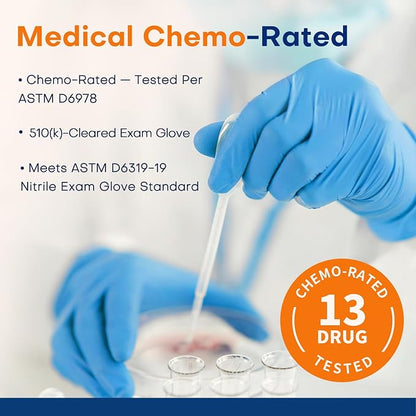 Medical Soft Max Nitrile Exam Gloves Powder-Free Disposable 100 Ct | Soft Stretch Fit | Powder-Free | Latex-Free | Examination | Cooking | Cleaning· Food Prep | 100 Count | Blue