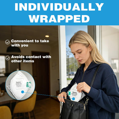 Benehal White N95 Masks 1 Carton (640 pcs) NIOSH approved Foldable Particulate Respirator Mask