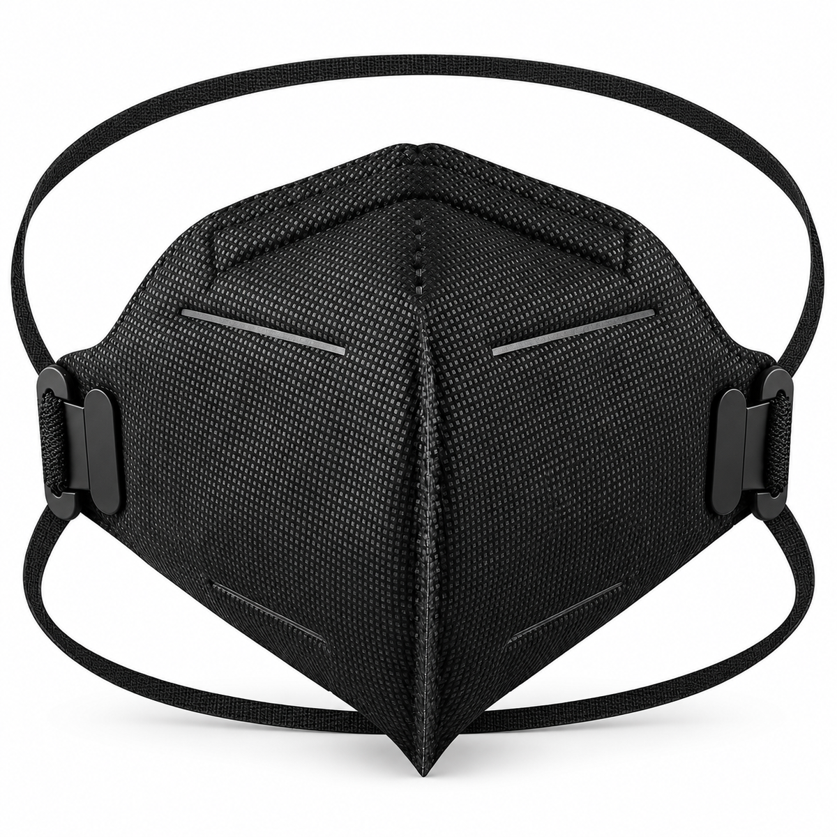 KN95 Face Masks -Headband Style- Black Disposable Respirators, Individually Wrapped, Adjustable Nose Clip (20)