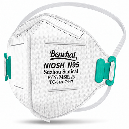 N95 Face Masks White, NIOSH Approved, Foldable Disposable Respirators, Individually Wrapped with Dual Head Straps and Adjustable Nose Clip (20)